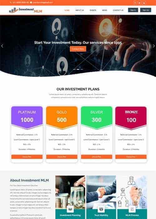 Unilevel Investment Plan MLM Software
